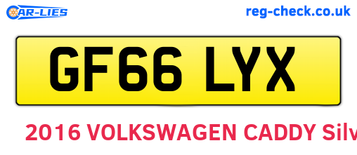 GF66LYX are the vehicle registration plates.