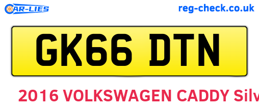 GK66DTN are the vehicle registration plates.