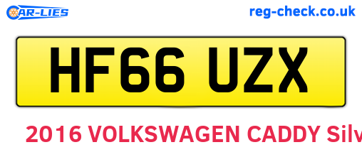 HF66UZX are the vehicle registration plates.