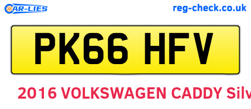 PK66HFV are the vehicle registration plates.