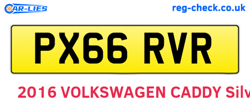 PX66RVR are the vehicle registration plates.