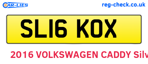 SL16KOX are the vehicle registration plates.