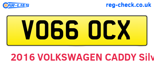 VO66OCX are the vehicle registration plates.
