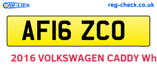AF16ZCO are the vehicle registration plates.