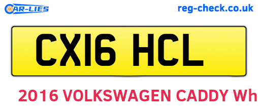 CX16HCL are the vehicle registration plates.