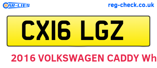 CX16LGZ are the vehicle registration plates.