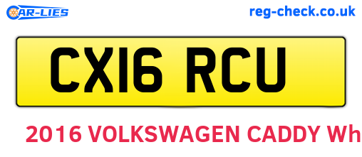CX16RCU are the vehicle registration plates.