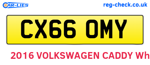 CX66OMY are the vehicle registration plates.