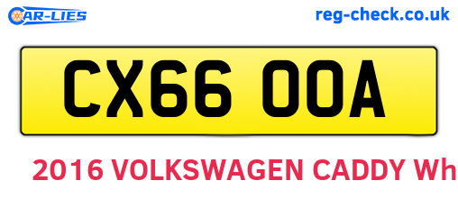CX66OOA are the vehicle registration plates.
