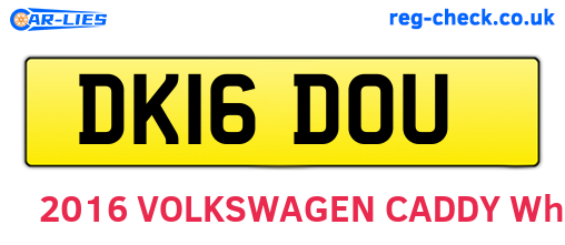 DK16DOU are the vehicle registration plates.