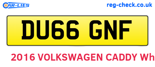 DU66GNF are the vehicle registration plates.