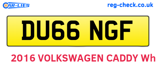 DU66NGF are the vehicle registration plates.
