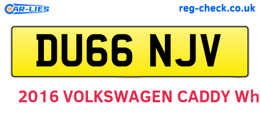 DU66NJV are the vehicle registration plates.