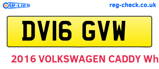 DV16GVW are the vehicle registration plates.