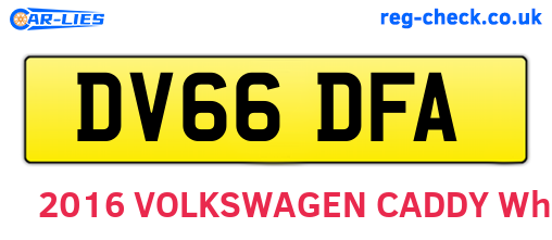 DV66DFA are the vehicle registration plates.