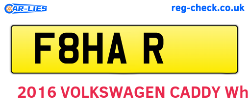 F8HAR are the vehicle registration plates.