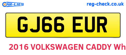 GJ66EUR are the vehicle registration plates.