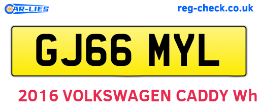 GJ66MYL are the vehicle registration plates.
