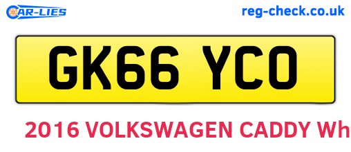 GK66YCO are the vehicle registration plates.