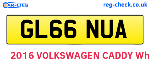 GL66NUA are the vehicle registration plates.