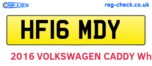 HF16MDY are the vehicle registration plates.