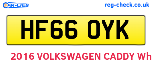 HF66OYK are the vehicle registration plates.