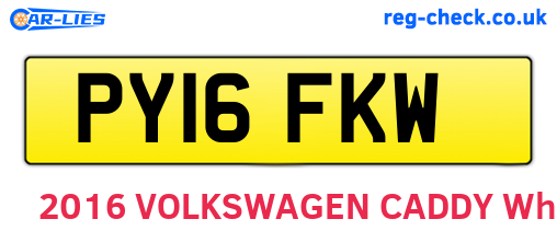 PY16FKW are the vehicle registration plates.