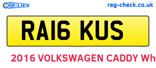 RA16KUS are the vehicle registration plates.