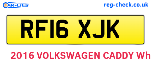 RF16XJK are the vehicle registration plates.