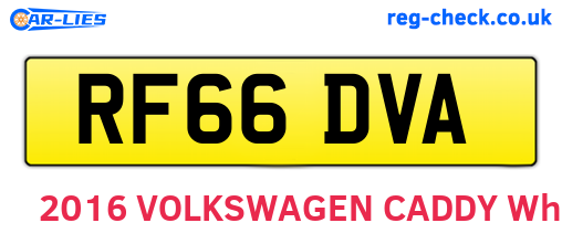 RF66DVA are the vehicle registration plates.