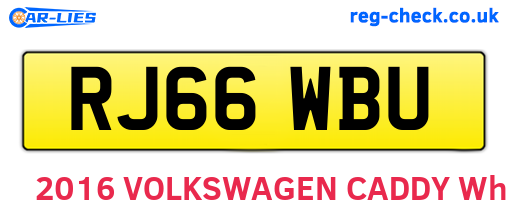 RJ66WBU are the vehicle registration plates.