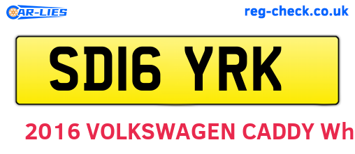 SD16YRK are the vehicle registration plates.