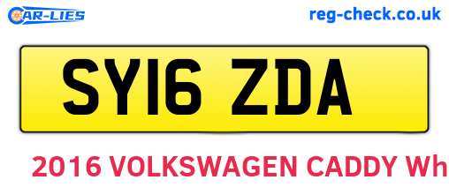 SY16ZDA are the vehicle registration plates.