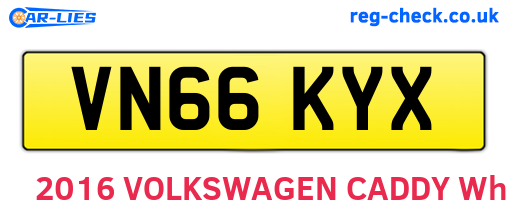 VN66KYX are the vehicle registration plates.