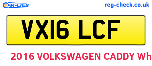VX16LCF are the vehicle registration plates.