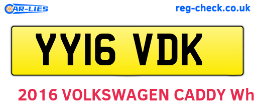 YY16VDK are the vehicle registration plates.