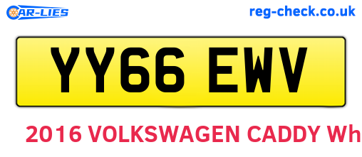 YY66EWV are the vehicle registration plates.