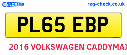 PL65EBP are the vehicle registration plates.
