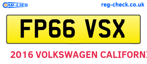 FP66VSX are the vehicle registration plates.