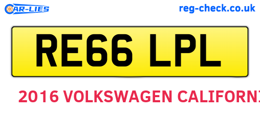 RE66LPL are the vehicle registration plates.