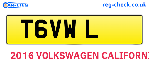 T6VWL are the vehicle registration plates.