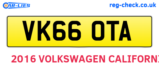VK66OTA are the vehicle registration plates.