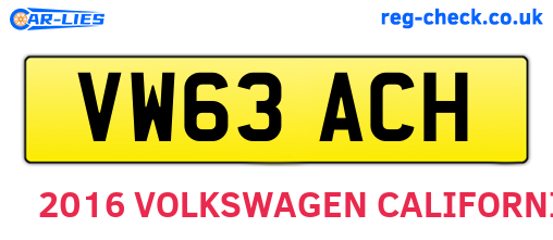 VW63ACH are the vehicle registration plates.