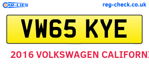 VW65KYE are the vehicle registration plates.