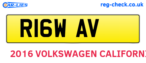 R16WAV are the vehicle registration plates.