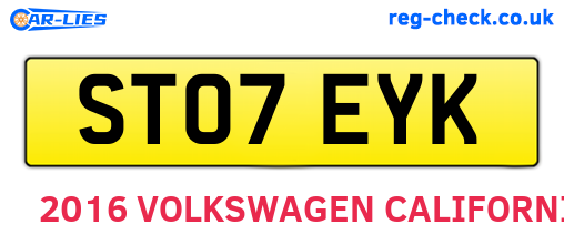 ST07EYK are the vehicle registration plates.