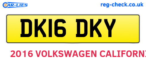 DK16DKY are the vehicle registration plates.