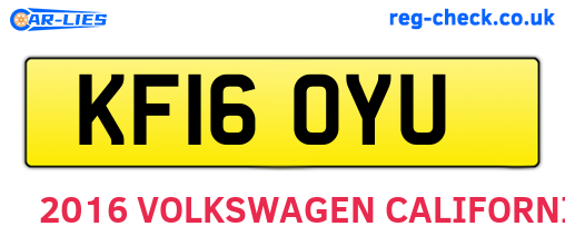 KF16OYU are the vehicle registration plates.