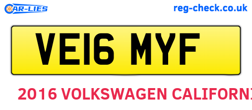VE16MYF are the vehicle registration plates.