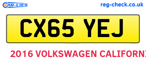 CX65YEJ are the vehicle registration plates.